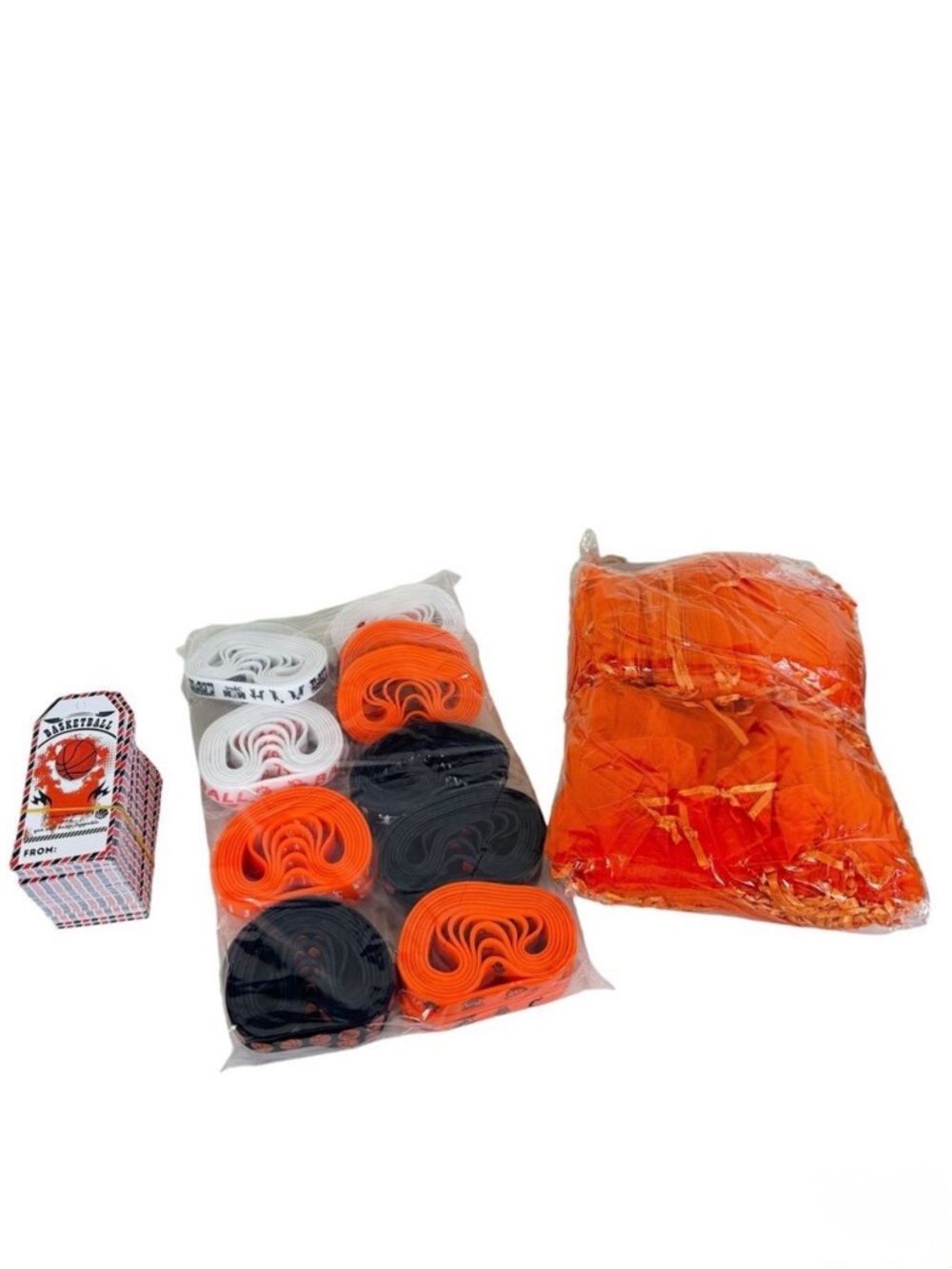 New In Box Basketball Silicone Bracelets Orange Mesh Bags Gift Tags‎ 360 Pieces